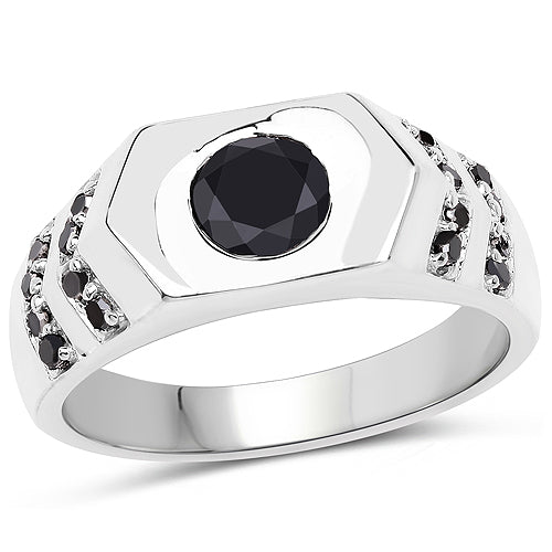 1.53 Carat Genuine Black Diamond .925 Sterling Silver Ring Bids.com