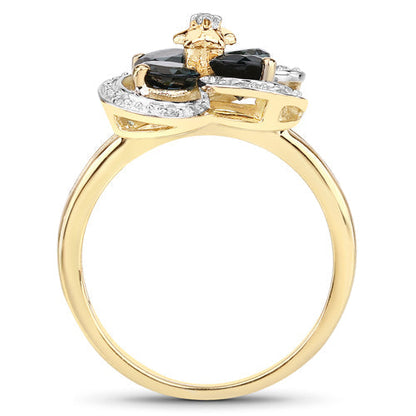 1.76 Carat Genuine London Blue Topaz and White Topaz .925 Sterling Silver Ring Bids.com