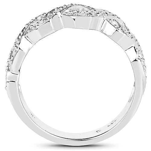 0.40 Carat Genuine White Diamond .925 Sterling Silver Ring Bids.com