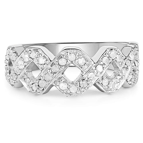 0.40 Carat Genuine White Diamond .925 Sterling Silver Ring Bids.com