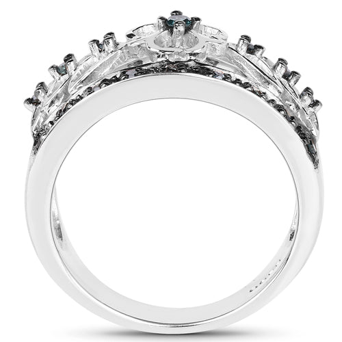 0.31 Carat Genuine Blue Diamond .925 Sterling Silver Ring Bids.com