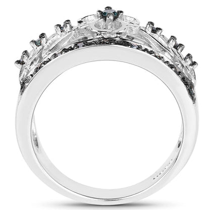 0.31 Carat Genuine Blue Diamond .925 Sterling Silver Ring Bids.com