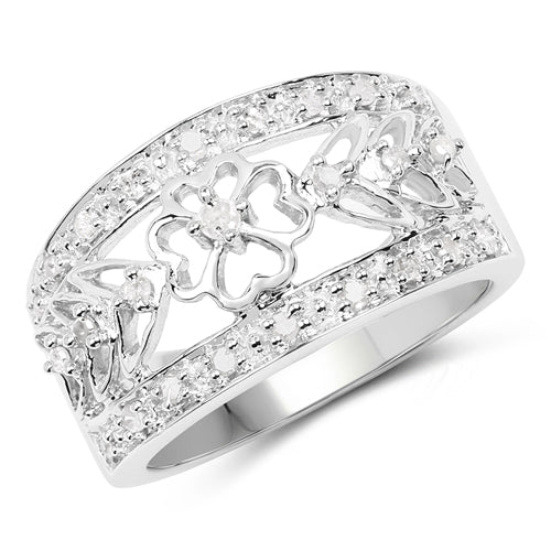 0.31 Carat Genuine White Diamond .925 Sterling Silver Ring Bids.com