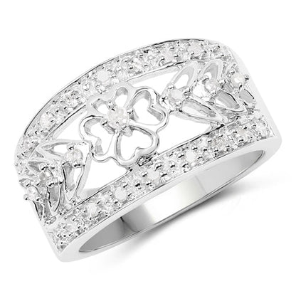 0.31 Carat Genuine White Diamond .925 Sterling Silver Ring Bids.com