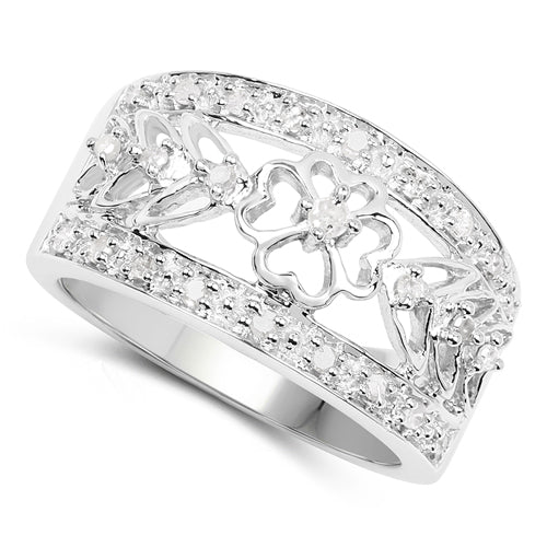 0.31 Carat Genuine White Diamond .925 Sterling Silver Ring Bids.com
