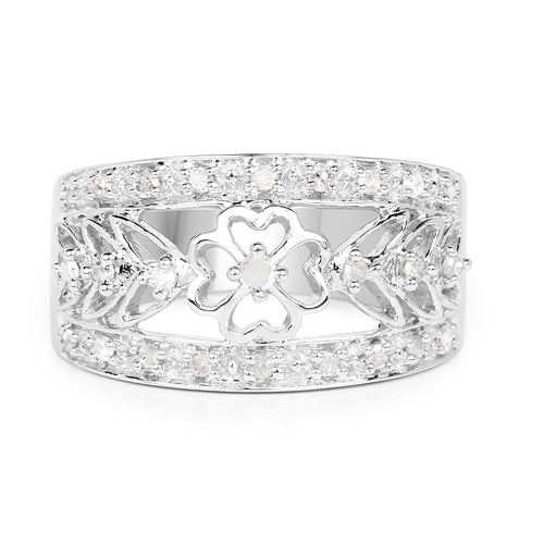 0.31 Carat Genuine White Diamond .925 Sterling Silver Ring Bids.com