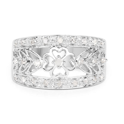0.31 Carat Genuine White Diamond .925 Sterling Silver Ring Bids.com