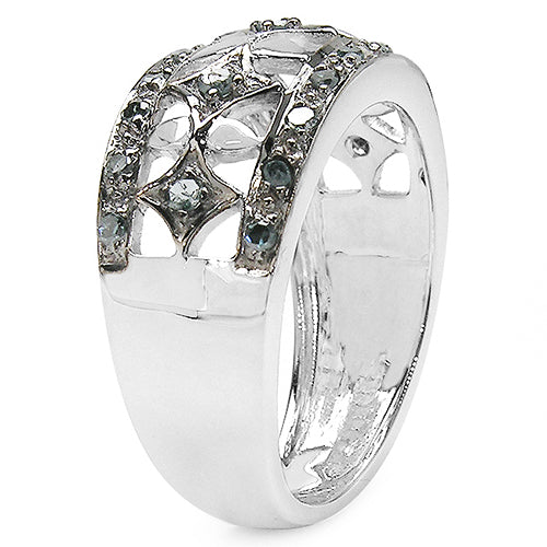 0.29 Carat Genuine Blue Diamond .925 Sterling Silver Ring Bids.com