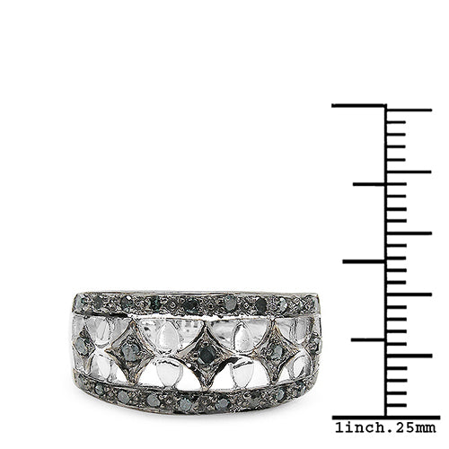 0.29 Carat Genuine Blue Diamond .925 Sterling Silver Ring Bids.com