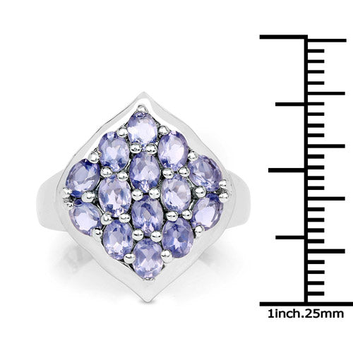 2.38 Carat Genuine Iolite .925 Sterling Silver Ring Bids.com