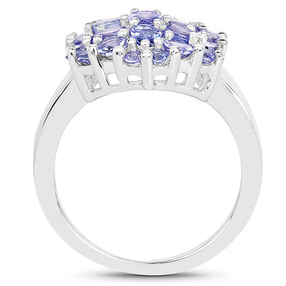 2.03 Carat Genuine Tanzanite .925 Sterling Silver Ring Bids.com