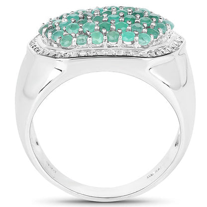 1.43 Carat Genuine Emerald .925 Sterling Silver Ring Bids.com