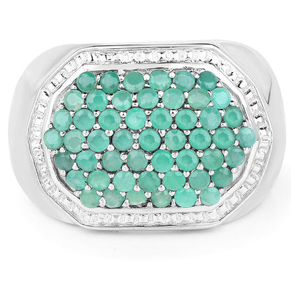1.43 Carat Genuine Emerald .925 Sterling Silver Ring Bids.com
