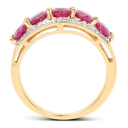 14K Yellow Gold Plated 1.90 Carat Genuine Ruby .925 Sterling Silver Ring Bids.com