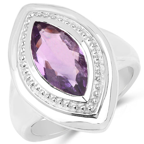 2.00 Carat Genuine Amethyst .925 Sterling Silver Ring Bids.com