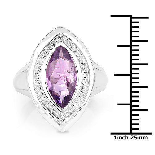 2.00 Carat Genuine Amethyst .925 Sterling Silver Ring Bids.com