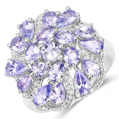 3.35 Carat Genuine Tanzanite .925 Sterling Silver Ring Bids.com