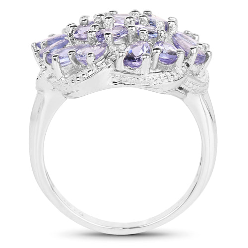 3.35 Carat Genuine Tanzanite .925 Sterling Silver Ring Bids.com