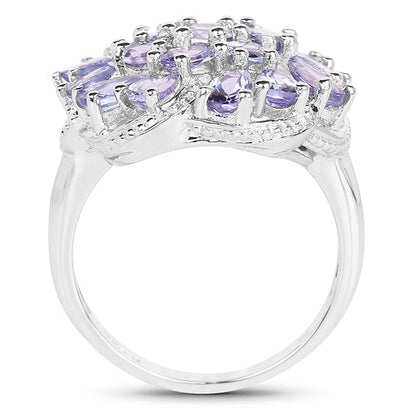 3.35 Carat Genuine Tanzanite .925 Sterling Silver Ring Bids.com