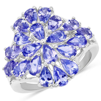 4.20 Carat Genuine Tanzanite .925 Sterling Silver Ring Bids.com