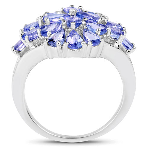 4.20 Carat Genuine Tanzanite .925 Sterling Silver Ring Bids.com