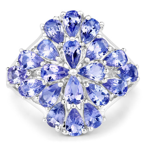 4.20 Carat Genuine Tanzanite .925 Sterling Silver Ring Bids.com