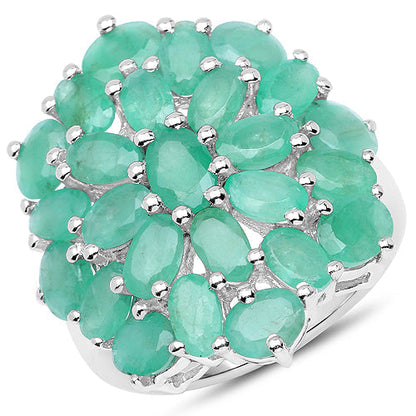 5.88 Carat Genuine Emerald .925 Sterling Silver Ring Bids.com