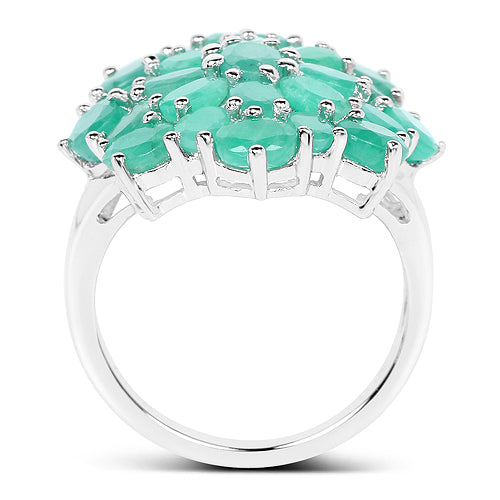 5.88 Carat Genuine Emerald .925 Sterling Silver Ring Bids.com