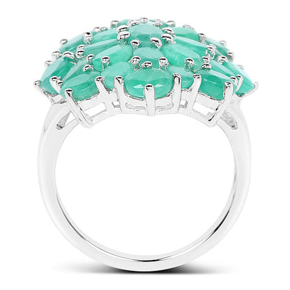5.88 Carat Genuine Emerald .925 Sterling Silver Ring Bids.com