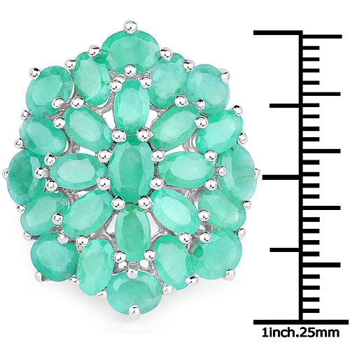 5.88 Carat Genuine Emerald .925 Sterling Silver Ring Bids.com