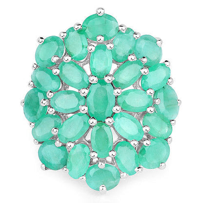 5.88 Carat Genuine Emerald .925 Sterling Silver Ring Bids.com
