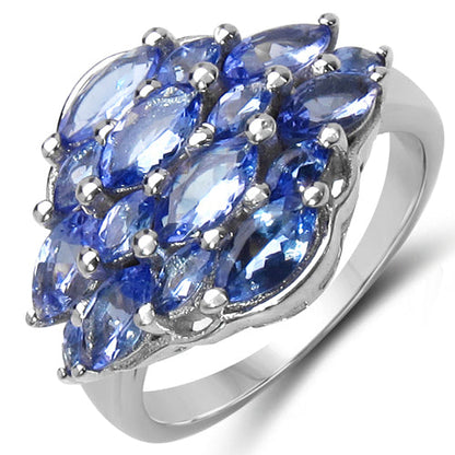 2.48 Carat Genuine Tanzanite .925 Sterling Silver Ring Bids.com