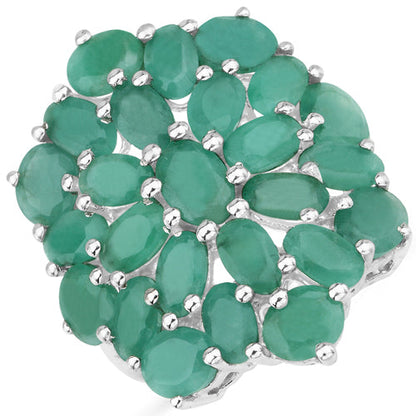 5.88 Carat Genuine Emerald .925 Sterling Silver Ring Bids.com