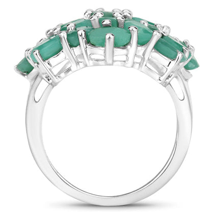5.88 Carat Genuine Emerald .925 Sterling Silver Ring Bids.com