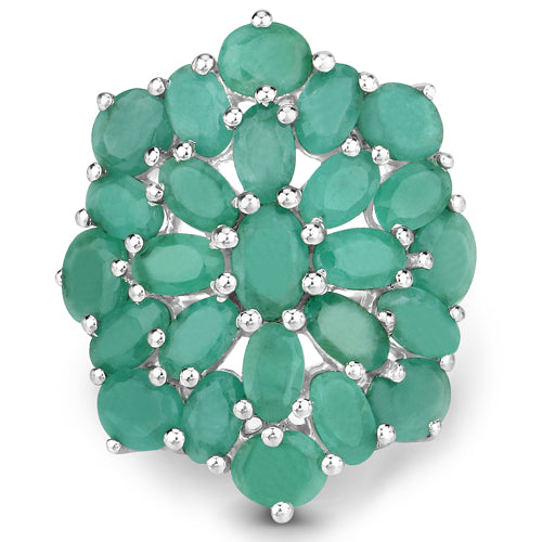 5.88 Carat Genuine Emerald .925 Sterling Silver Ring Bids.com