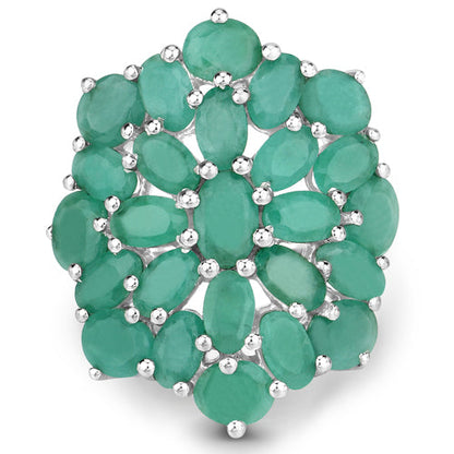 5.88 Carat Genuine Emerald .925 Sterling Silver Ring Bids.com