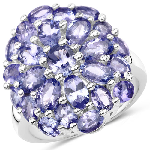 7.08 Carat Genuine Tanzanite .925 Sterling Silver Ring Bids.com