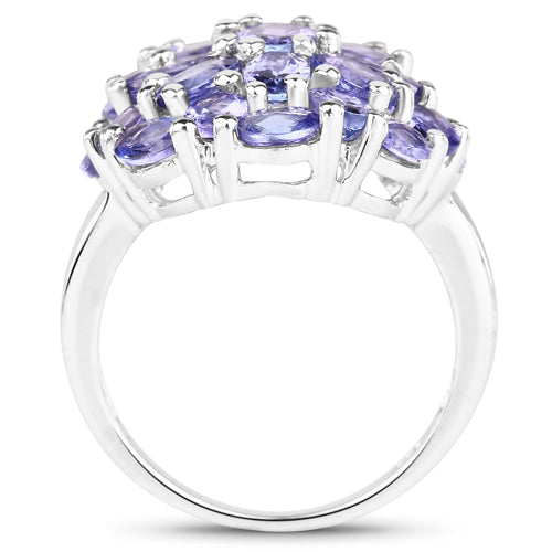 7.08 Carat Genuine Tanzanite .925 Sterling Silver Ring Bids.com