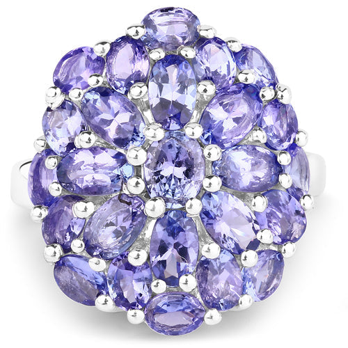 7.08 Carat Genuine Tanzanite .925 Sterling Silver Ring Bids.com