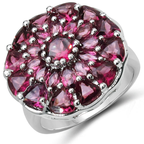 5.08 Carat Genuine Rhodolite .925 Sterling Silver Ring Bids.com