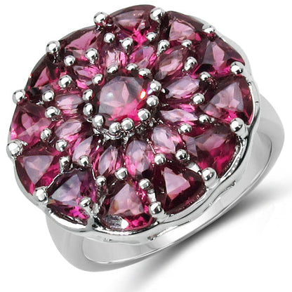 5.08 Carat Genuine Rhodolite .925 Sterling Silver Ring Bids.com