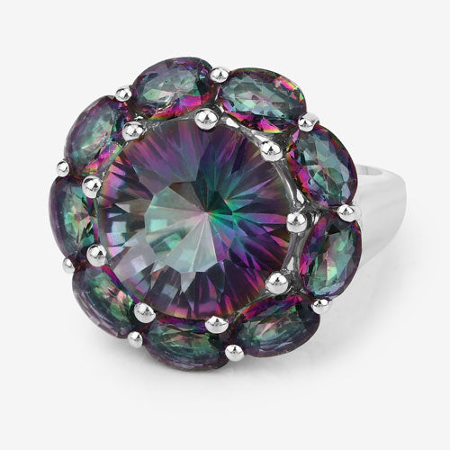 11.45 Carat Genuine Rainbow Quartz .925 Sterling Silver Ring Bids.com