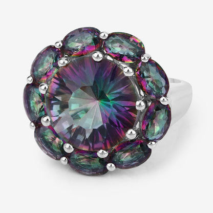 11.45 Carat Genuine Rainbow Quartz .925 Sterling Silver Ring Bids.com