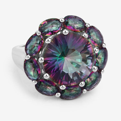 11.45 Carat Genuine Rainbow Quartz .925 Sterling Silver Ring Bids.com