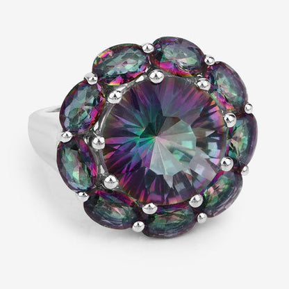 11.45 Carat Genuine Rainbow Quartz .925 Sterling Silver Ring Bids.com