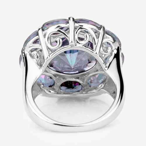 11.45 Carat Genuine Rainbow Quartz .925 Sterling Silver Ring Bids.com