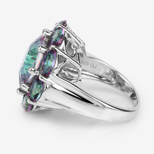 11.45 Carat Genuine Rainbow Quartz .925 Sterling Silver Ring Bids.com