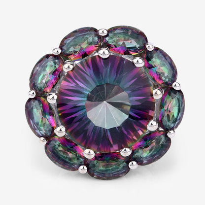 11.45 Carat Genuine Rainbow Quartz .925 Sterling Silver Ring Bids.com