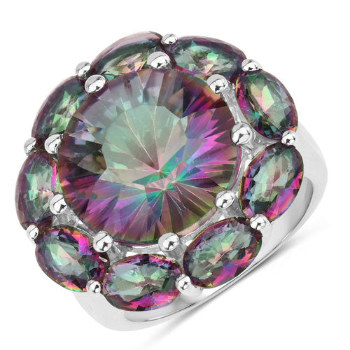 11.45 Carat Genuine Rainbow Quartz .925 Sterling Silver Ring Bids.com