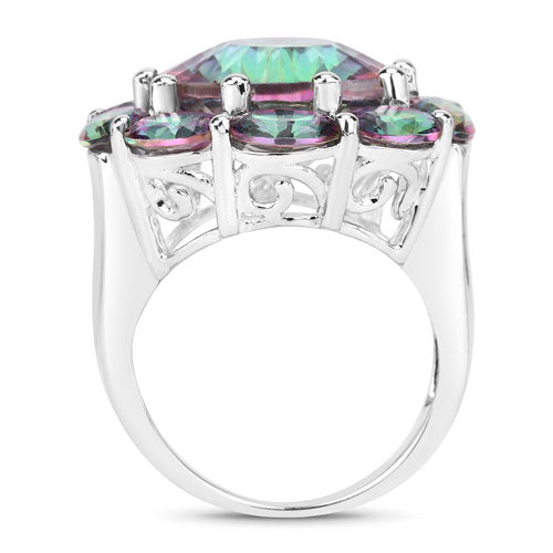 11.45 Carat Genuine Rainbow Quartz .925 Sterling Silver Ring Bids.com